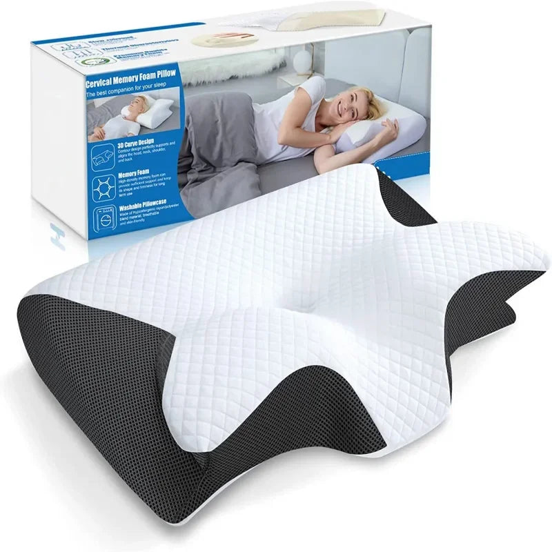 Butterfly Shaped Memory Foam Neck Pillow for Optimal Cervical Support and Comfort