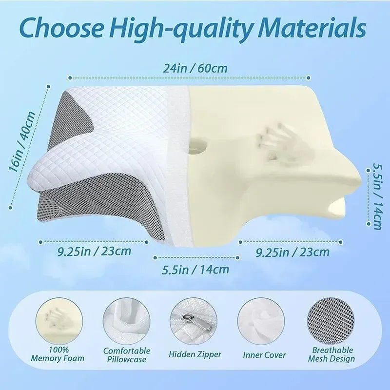Butterfly Shaped Memory Foam Neck Pillow for Optimal Cervical Support and Comfort