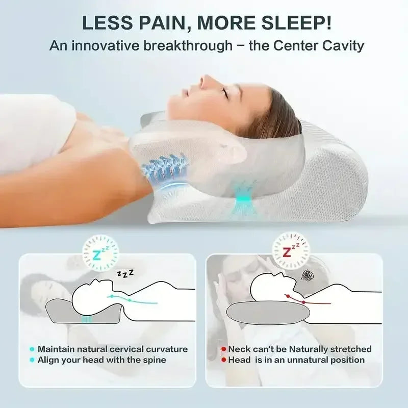 Butterfly Shaped Memory Foam Neck Pillow for Optimal Cervical Support and Comfort