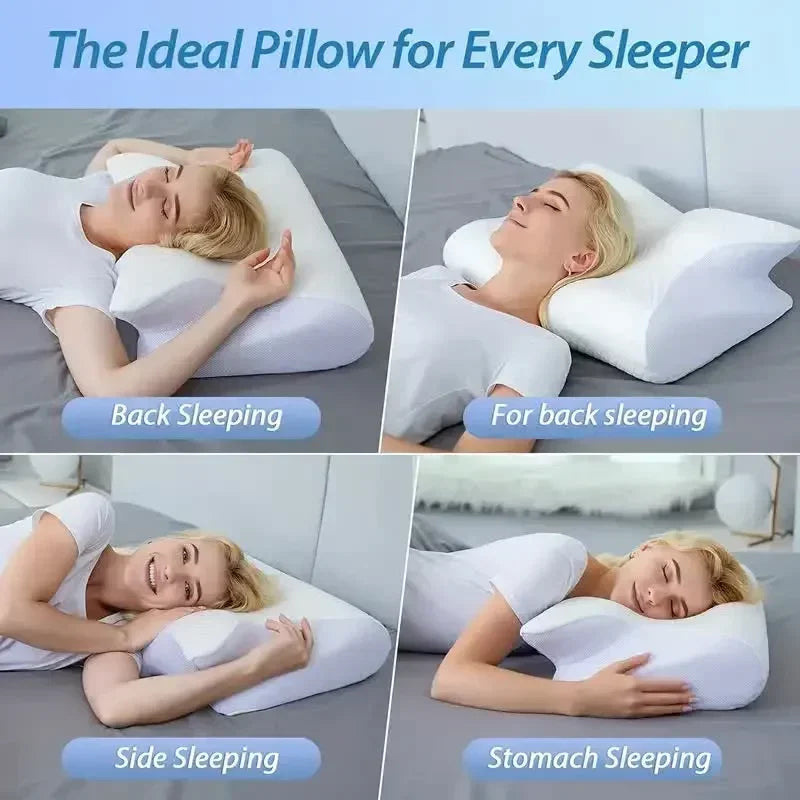 Butterfly Shaped Memory Foam Neck Pillow for Optimal Cervical Support and Comfort