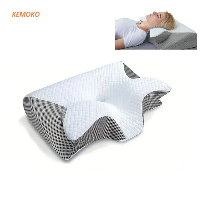 Butterfly Shaped Memory Foam Neck Pillow for Optimal Cervical Support and Comfort