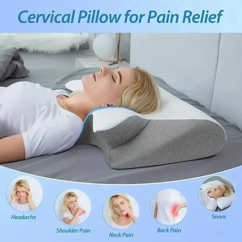 Butterfly Shaped Memory Foam Neck Pillow for Optimal Cervical Support and Comfort